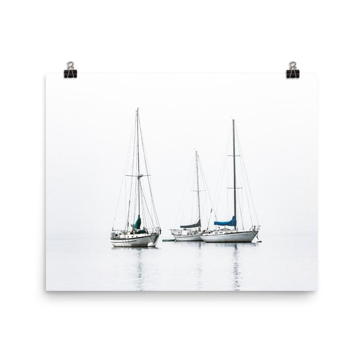 drei Segelboote - Poster 20x25 cm artlia