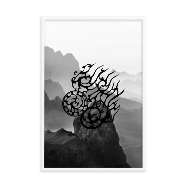 Dreibeinige Krähe - Poster im Rahmen Weiß / 61x91 cm artlia