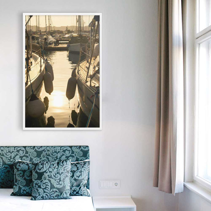 ein Sommerabend - Poster im Rahmen weiß / 61x91 cm artlia