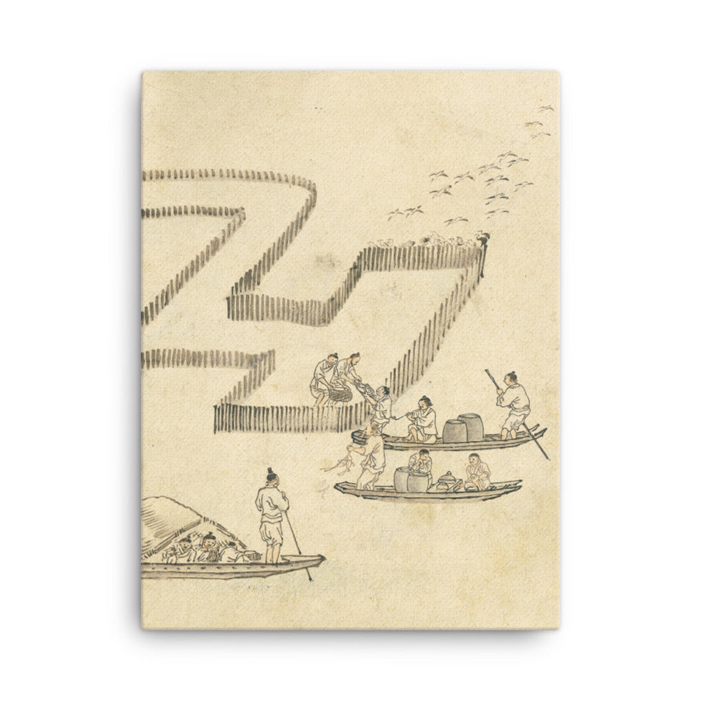 Fischfang, Kim Hong-do - Leinwand 30x41 cm artlia