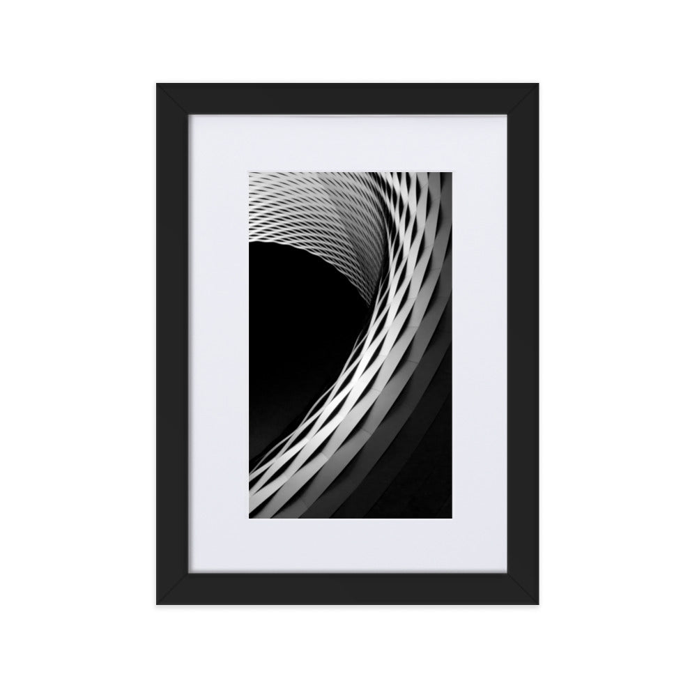 Geometric architecture 1 - Poster im Rahmen mit Passepartout Schwarz / 21×30 cm artlia