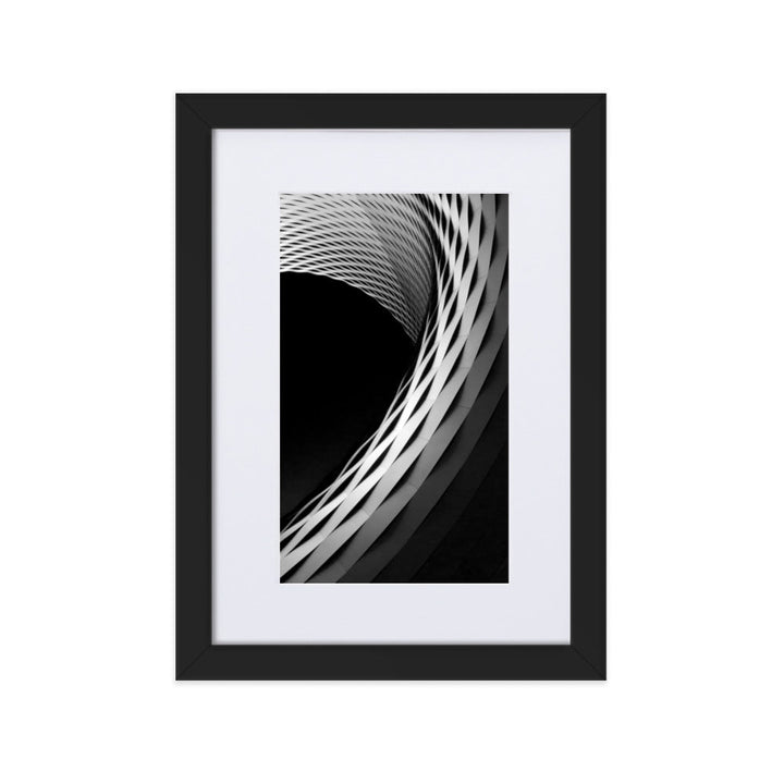 Geometric architecture 1 - Poster im Rahmen mit Passepartout Schwarz / 21×30 cm artlia