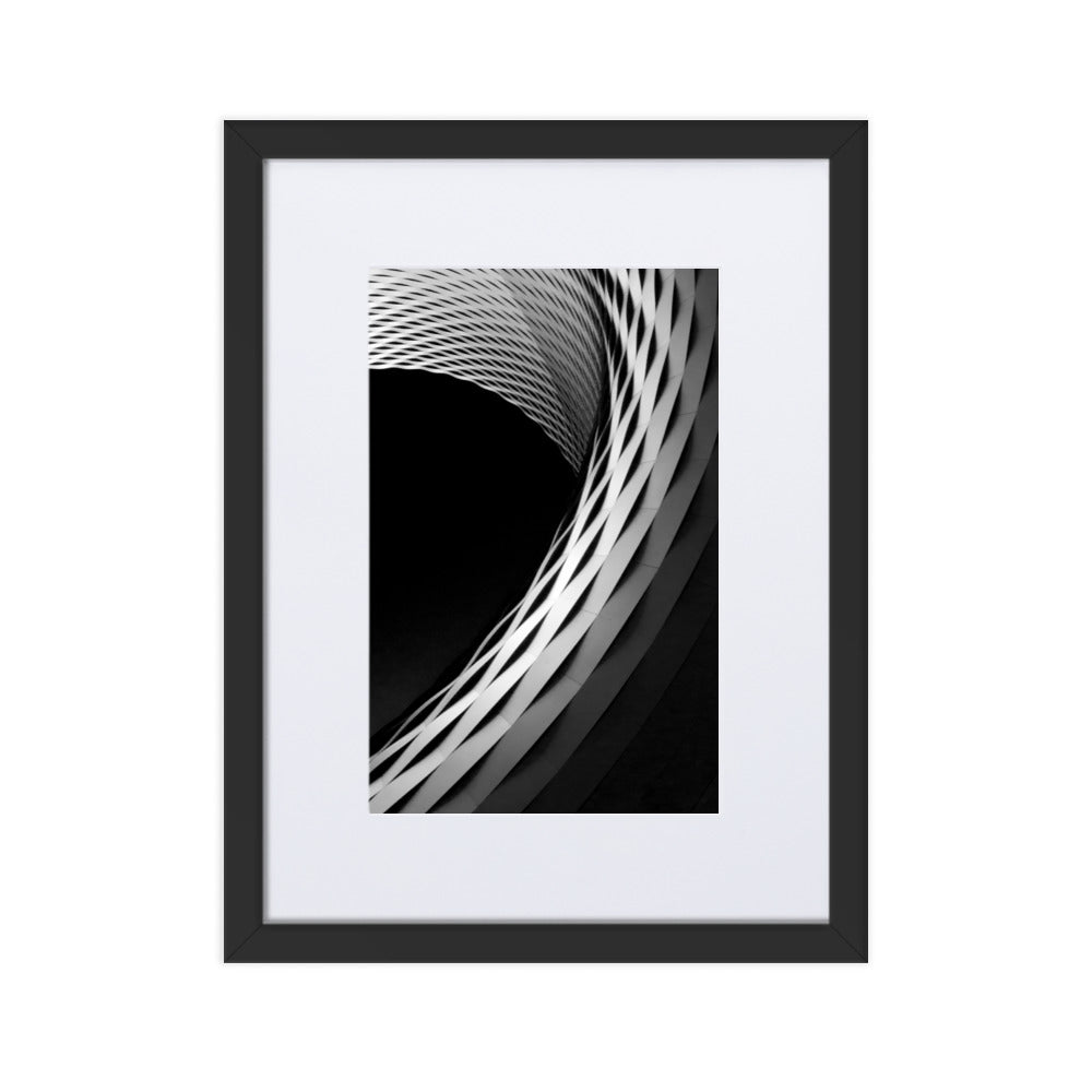 Geometric architecture 1 - Poster im Rahmen mit Passepartout Schwarz / 30×40 cm artlia