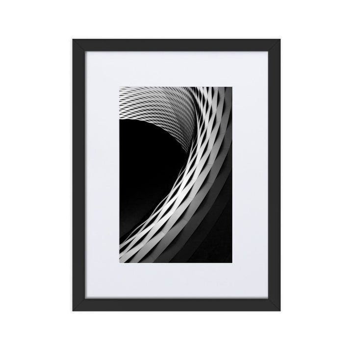 Geometric architecture 1 - Poster im Rahmen mit Passepartout Schwarz / 30×40 cm artlia