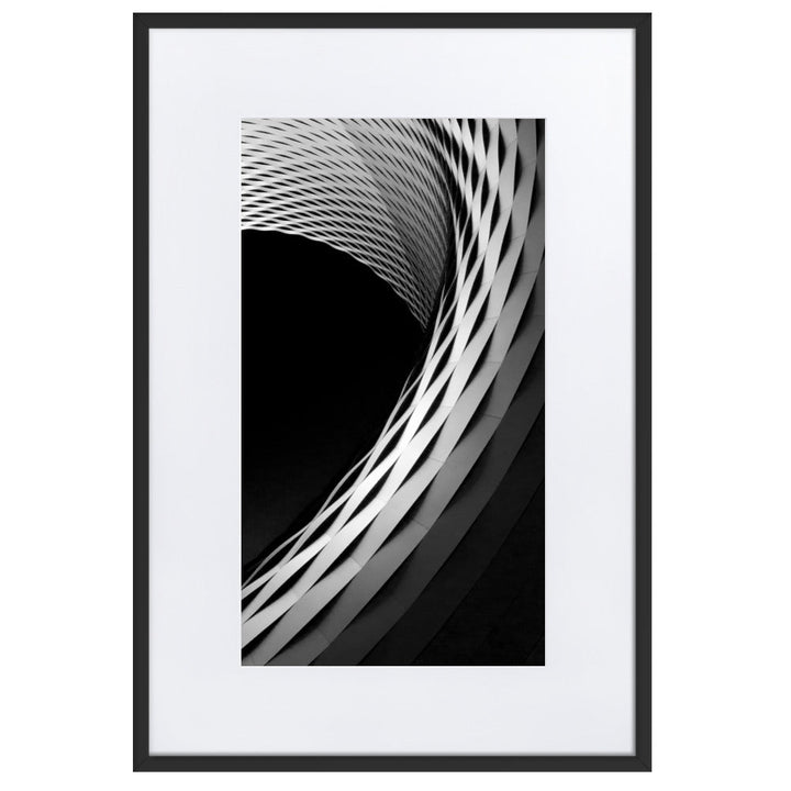 Geometric architecture 1 - Poster im Rahmen mit Passepartout Schwarz / 61×91 cm artlia