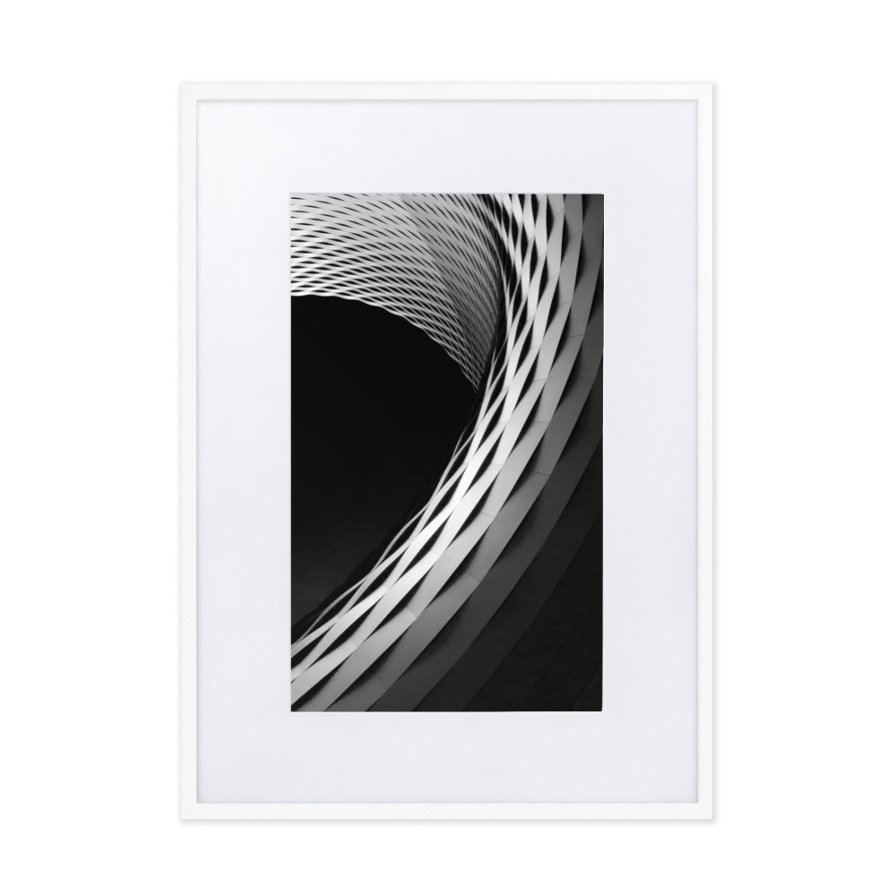 Geometric architecture 1 - Poster im Rahmen mit Passepartout Weiß / 50×70 cm artlia