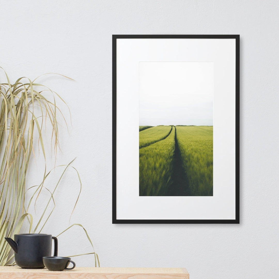 Gerstenfeld barley field - Poster im Rahmen mit Passepartout artlia