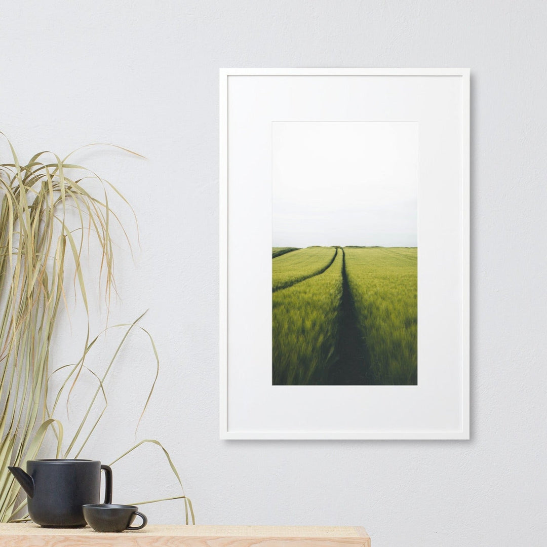 Gerstenfeld barley field - Poster im Rahmen mit Passepartout artlia