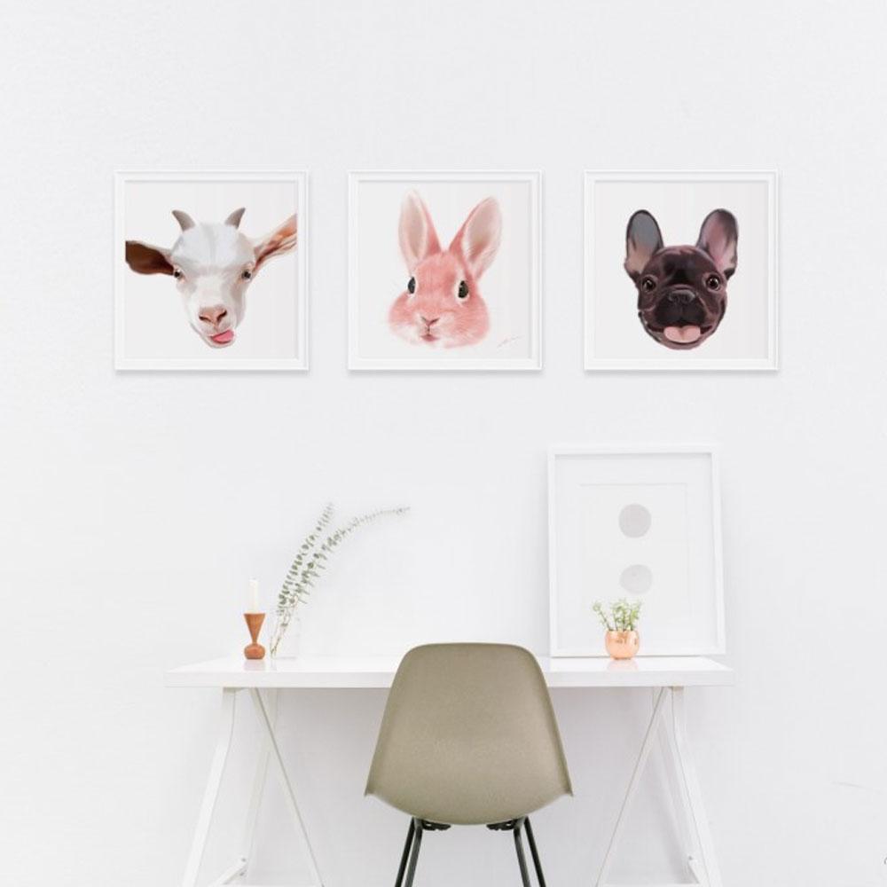 Häschen - Poster im Rahmen mit Passepartout artlia