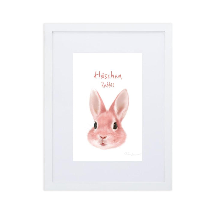 Häschen - Poster im Rahmen mit Passepartout weiß / 30×40 cm artlia