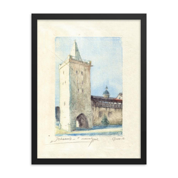 Jena Johannistor - Poster im Rahmen schwarz / 30x41 cm artlia