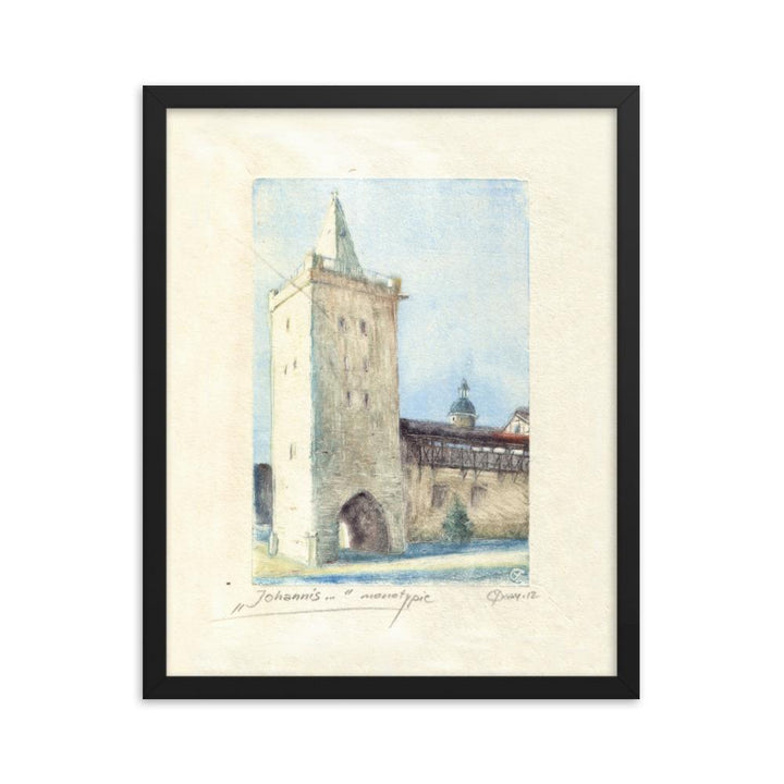 Jena Johannistor - Poster im Rahmen schwarz / 41x51 cm artlia