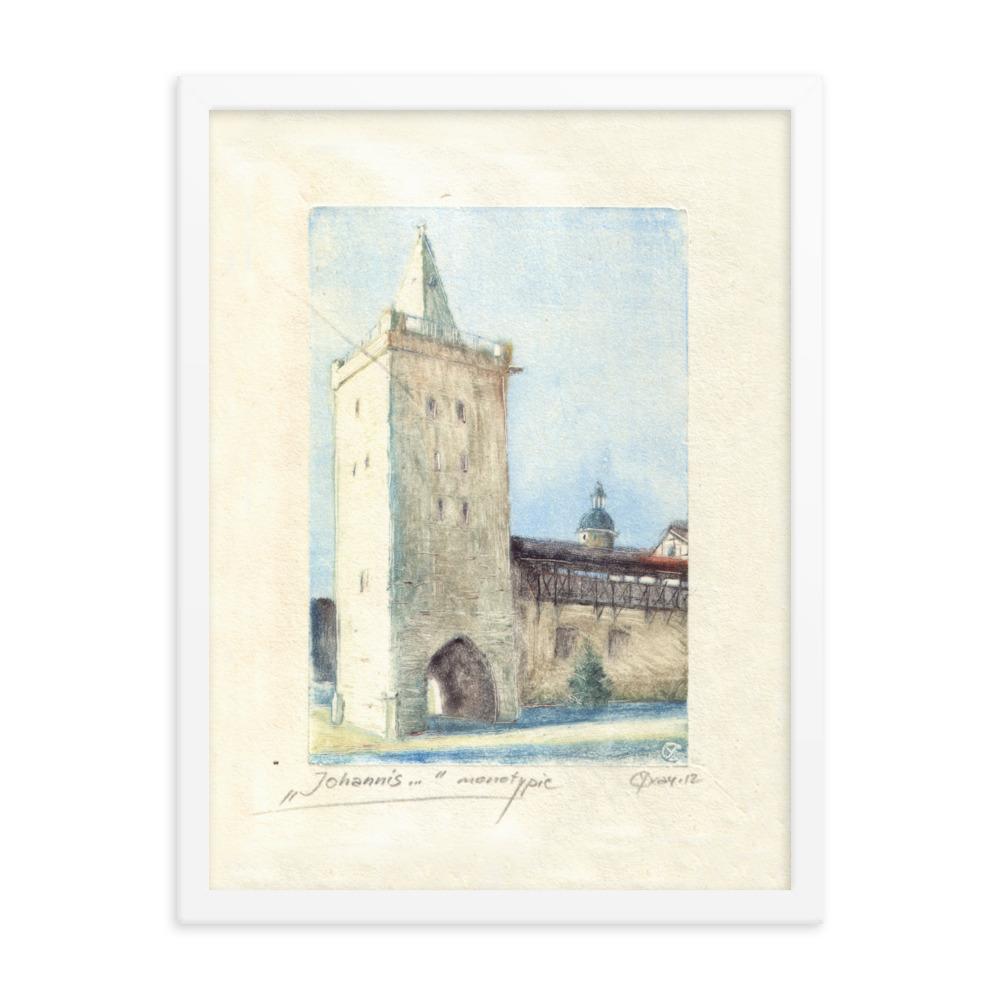 Jena Johannistor - Poster im Rahmen weiß / 30x41 cm artlia