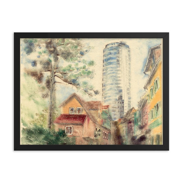 Jena Uniturm - Poster im Rahmen schwarz / 30x41 cm artlia