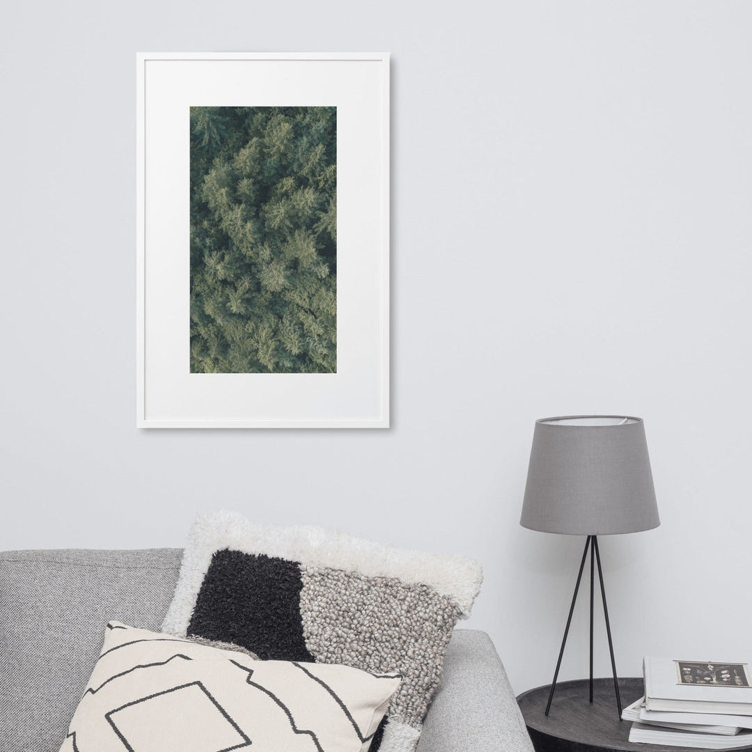 Kiefernwald Pine Forest - Poster im Rahmen mit Passepartout artlia