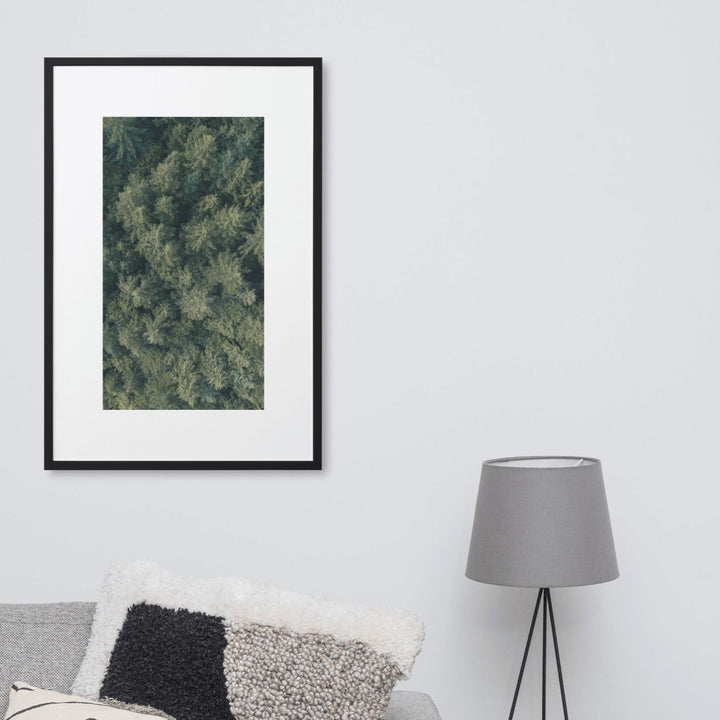 Kiefernwald Pine Forest - Poster im Rahmen mit Passepartout artlia