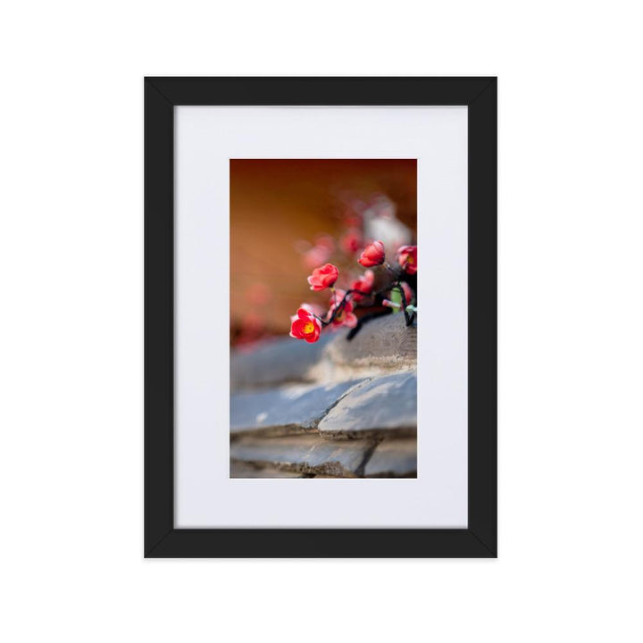 koreanische Mauer - Poster im Rahmen mit Passepartout Schwarz / 21×30 cm artlia