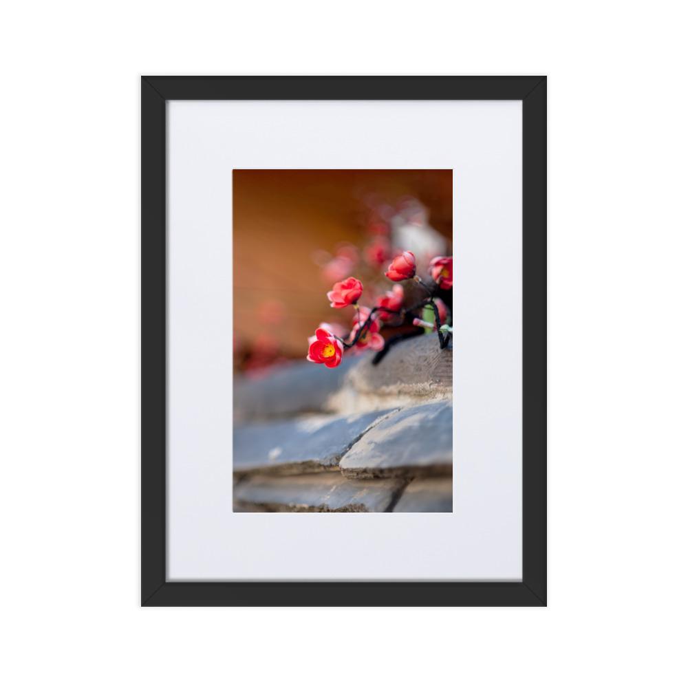 koreanische Mauer - Poster im Rahmen mit Passepartout Schwarz / 30×40 cm artlia