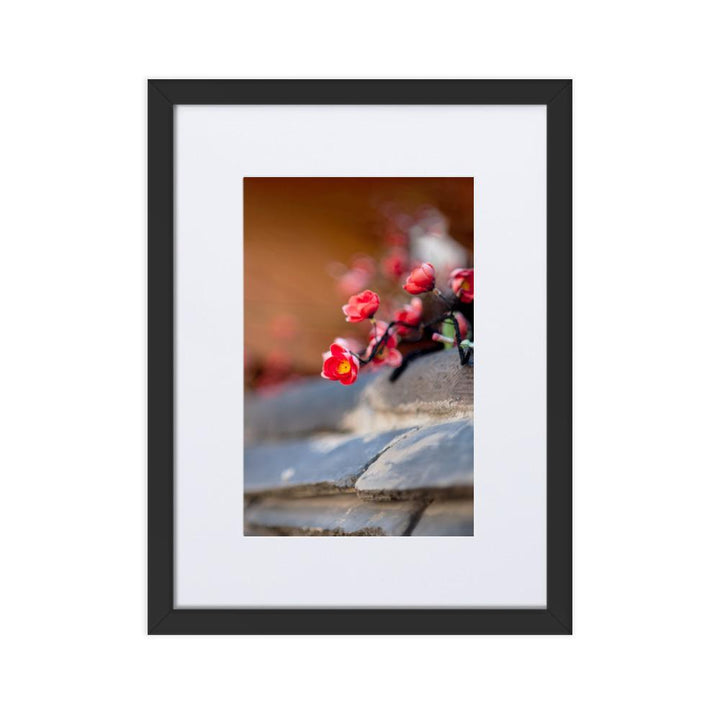 koreanische Mauer - Poster im Rahmen mit Passepartout Schwarz / 30×40 cm artlia