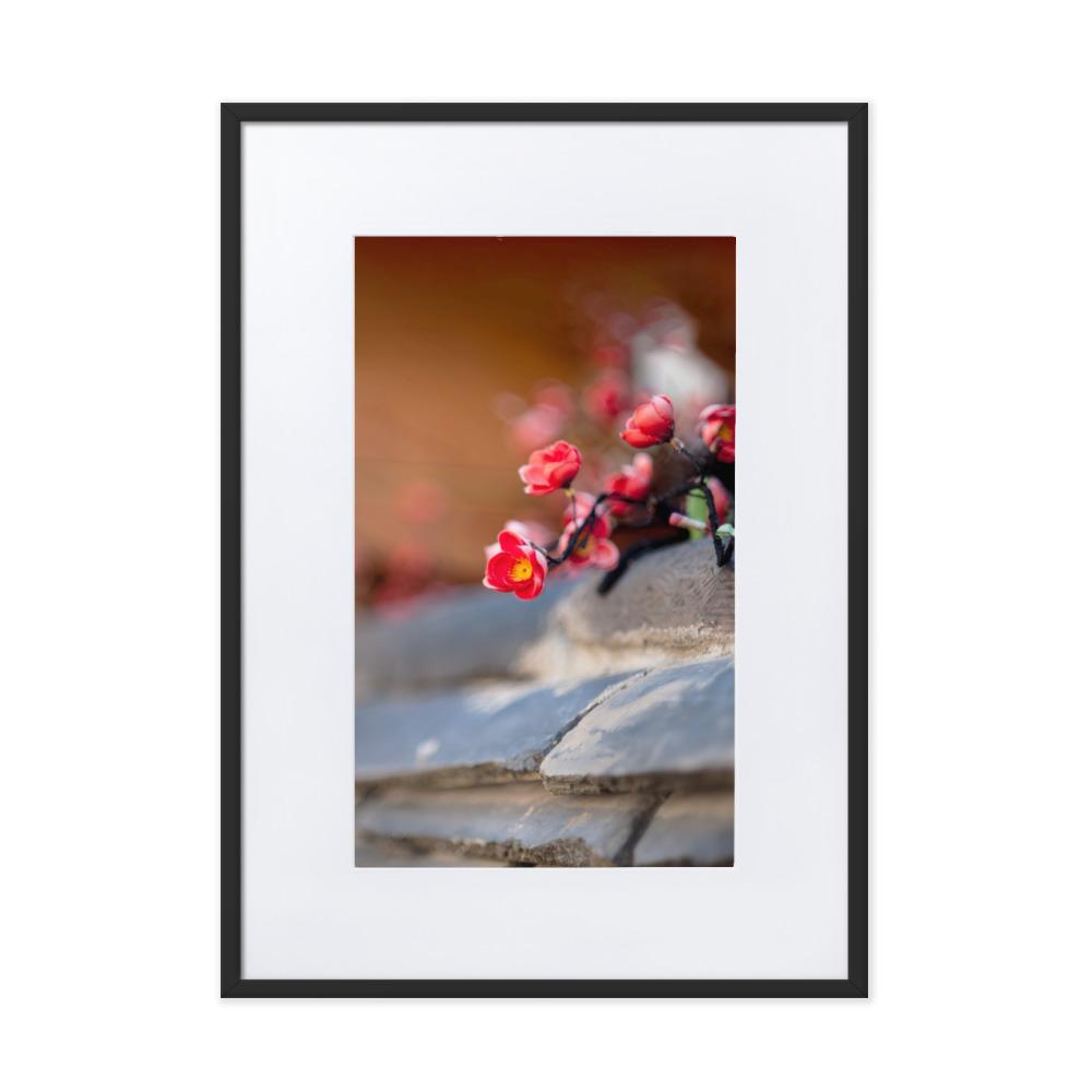 koreanische Mauer - Poster im Rahmen mit Passepartout Schwarz / 50×70 cm artlia