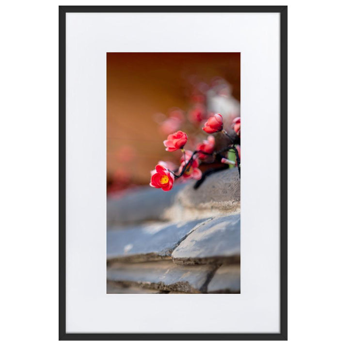 koreanische Mauer - Poster im Rahmen mit Passepartout Schwarz / 61×91 cm artlia