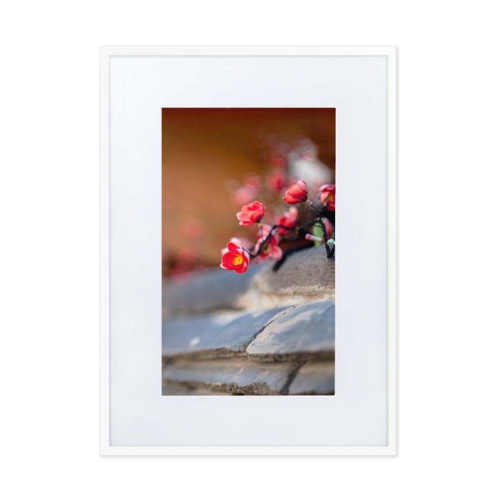 koreanische Mauer - Poster im Rahmen mit Passepartout Weiß / 50×70 cm artlia