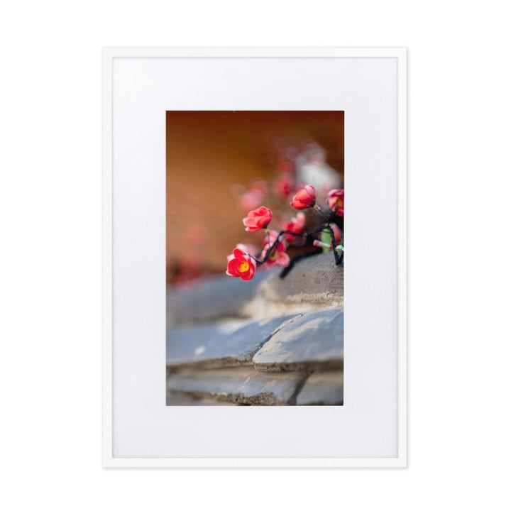 koreanische Mauer - Poster im Rahmen mit Passepartout Weiß / 50×70 cm artlia