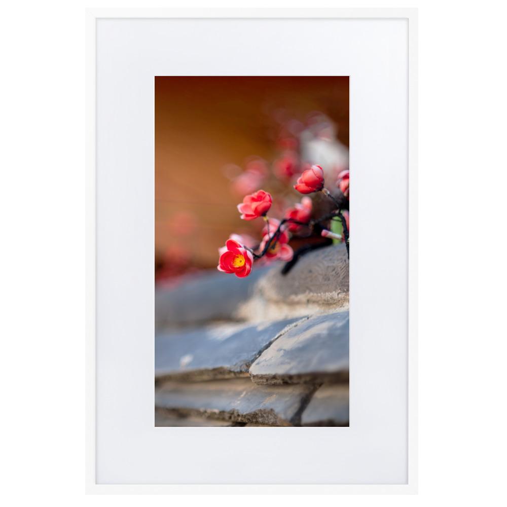 koreanische Mauer - Poster im Rahmen mit Passepartout Weiß / 61×91 cm artlia