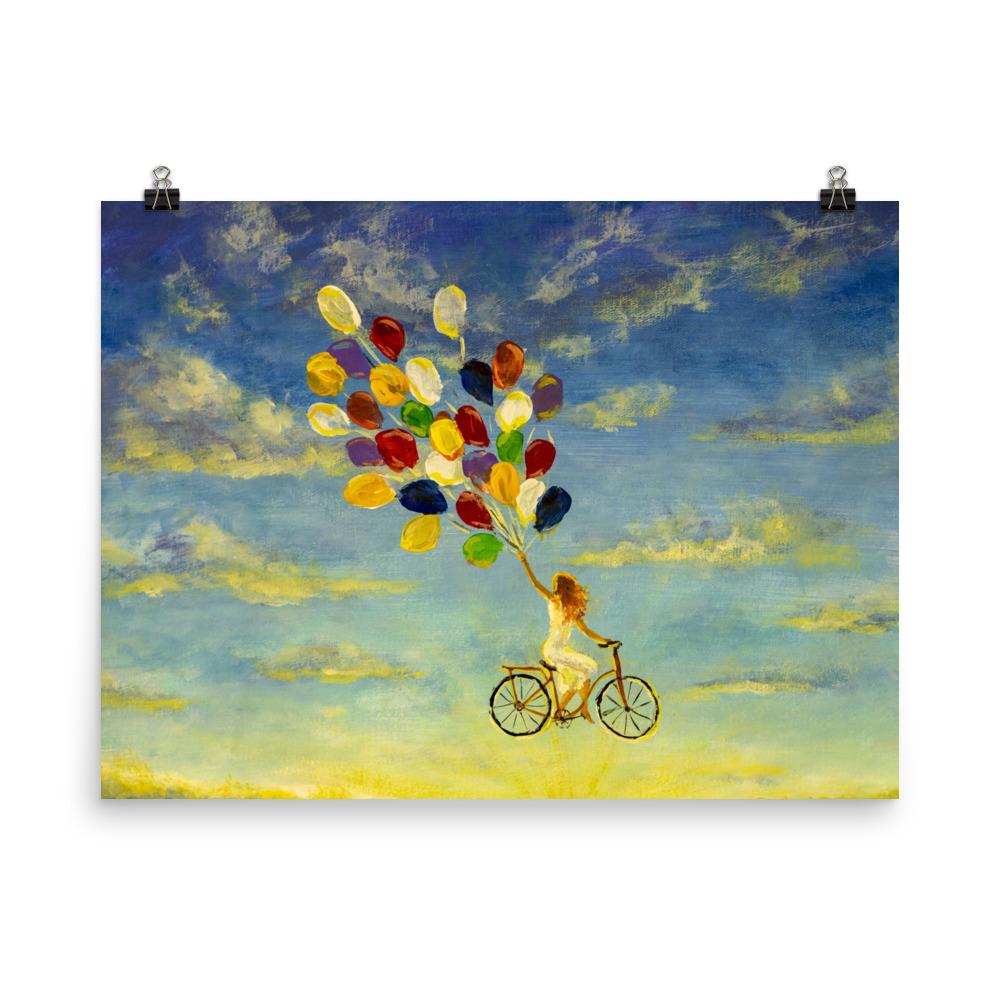 Luftballons am Himmel - Poster 20x25 cm artlia