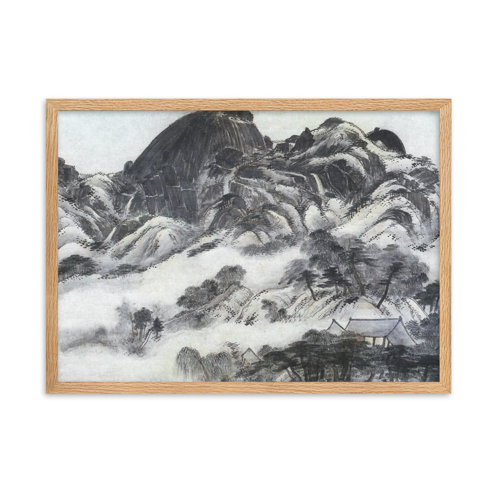 Mountain after Rain, Inwangjesaekdo - Poster im Rahmen Oak / 50×70 cm artlia