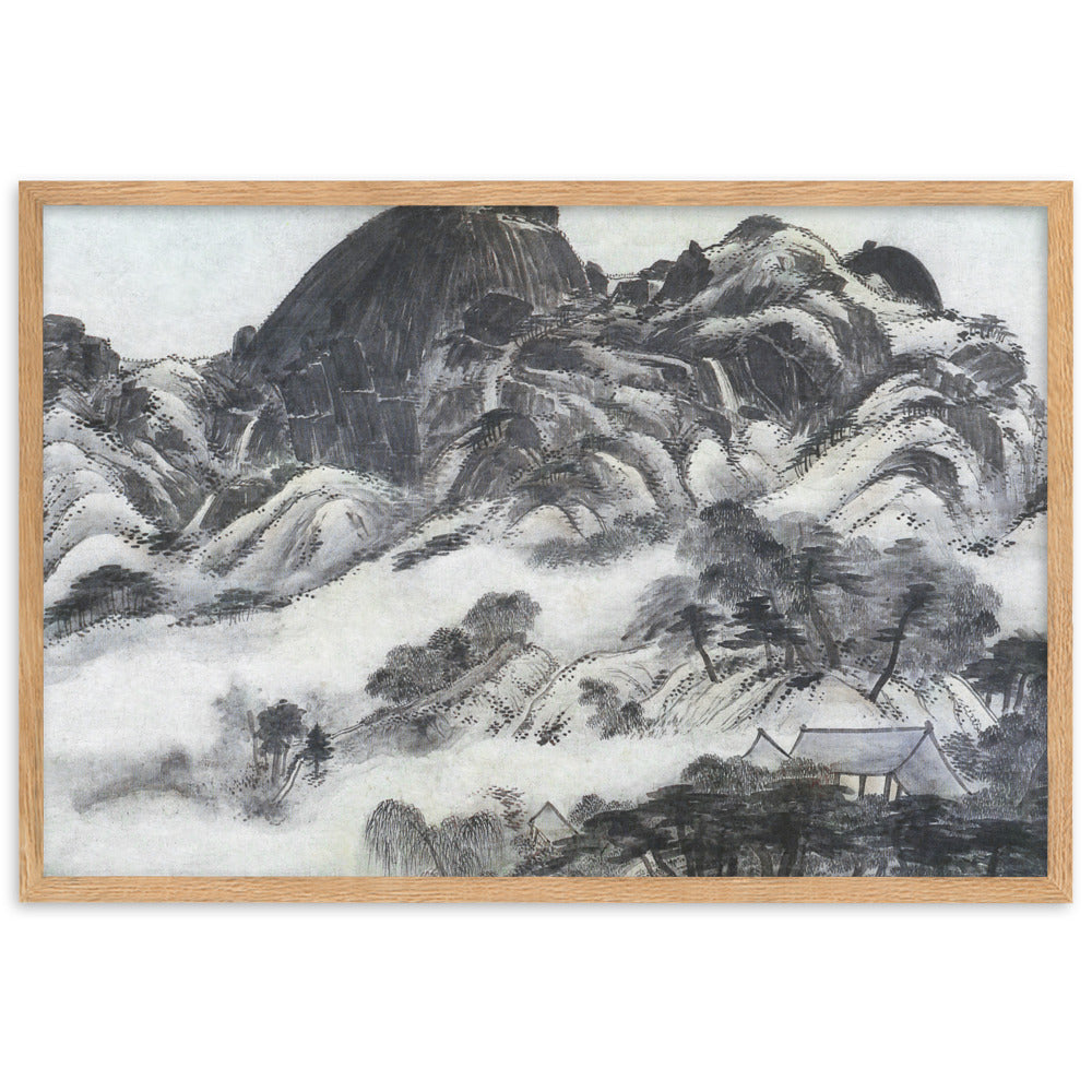 Mountain after Rain, Inwangjesaekdo - Poster im Rahmen Oak / 61×91 cm artlia