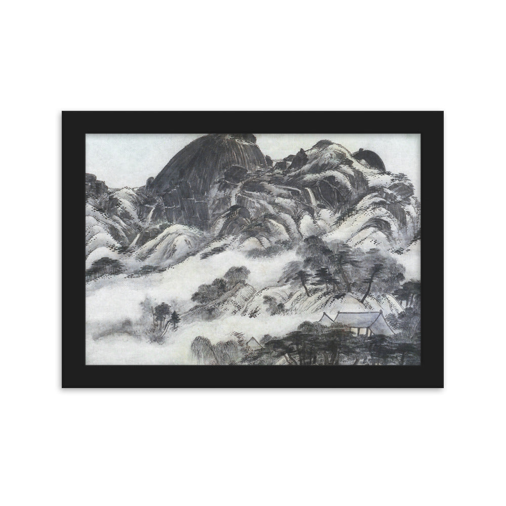 Mountain after Rain, Inwangjesaekdo - Poster im Rahmen Schwarz / 21×30 cm artlia