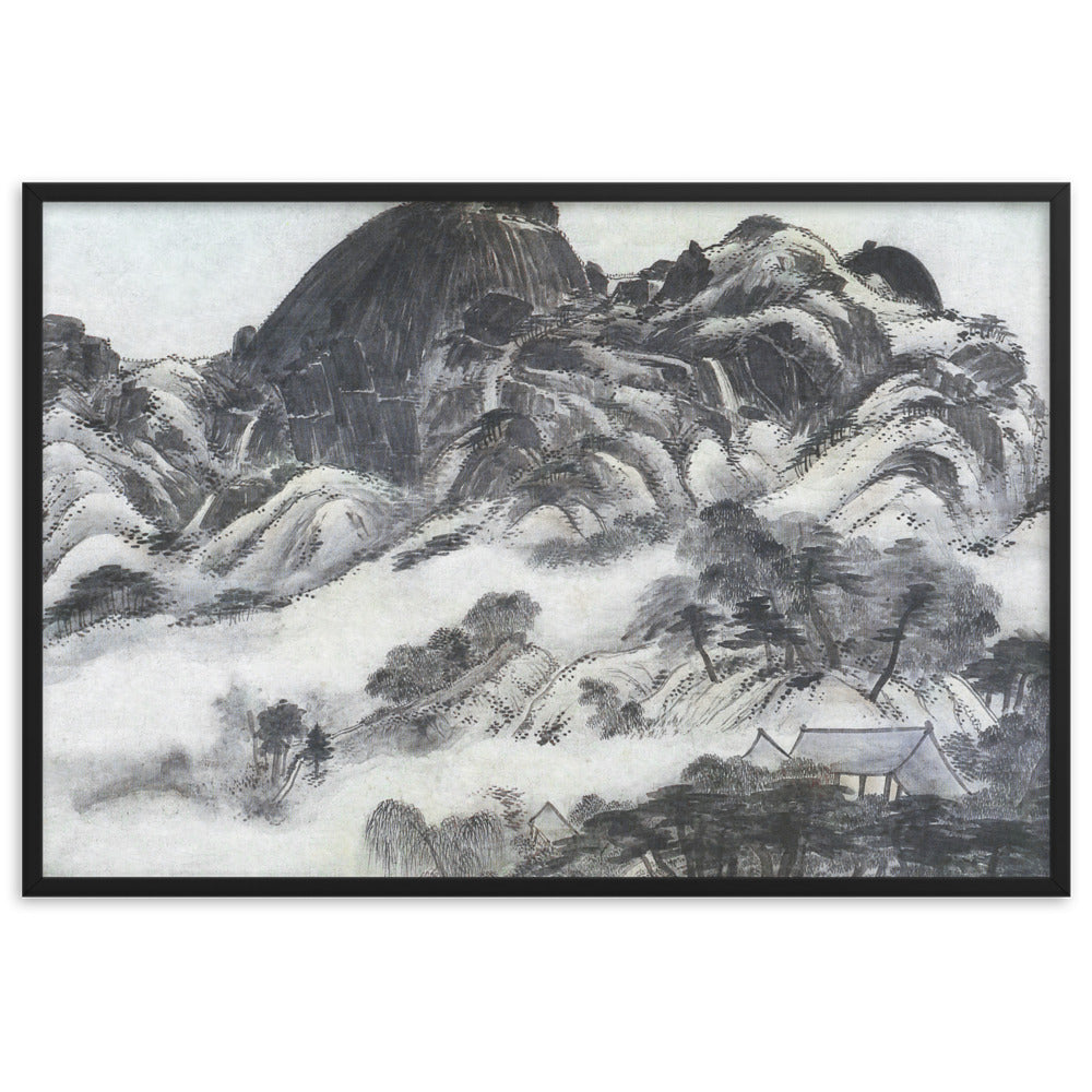 Mountain after Rain, Inwangjesaekdo - Poster im Rahmen Schwarz / 61×91 cm artlia