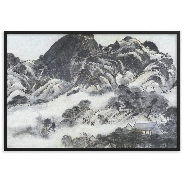 Mountain after Rain, Inwangjesaekdo - Poster im Rahmen Schwarz / 61×91 cm artlia