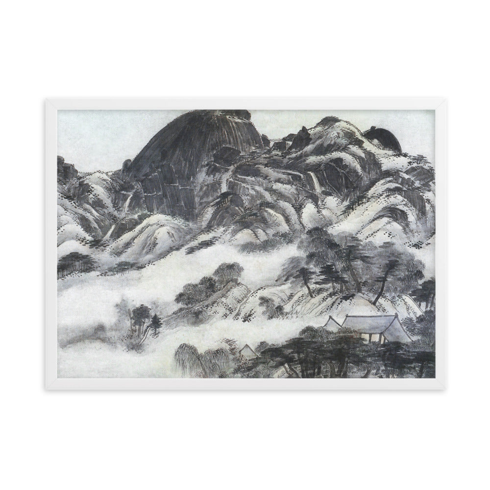 Mountain after Rain, Inwangjesaekdo - Poster im Rahmen Weiß / 50×70 cm artlia