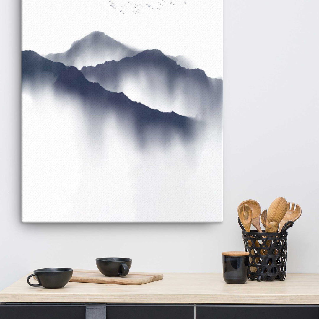 neblige Berge - Leinwand artlia