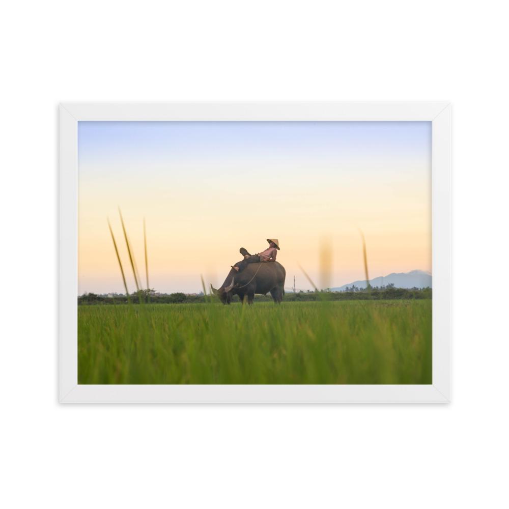 Peaceful Evening - Poster im Rahmen Weiß / 30×40 cm artlia