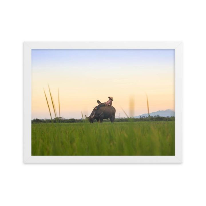 Peaceful Evening - Poster im Rahmen Weiß / 30×40 cm artlia