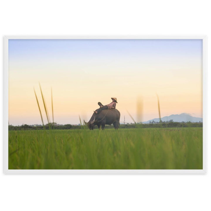 Peaceful Evening - Poster im Rahmen Weiß / 61×91 cm artlia