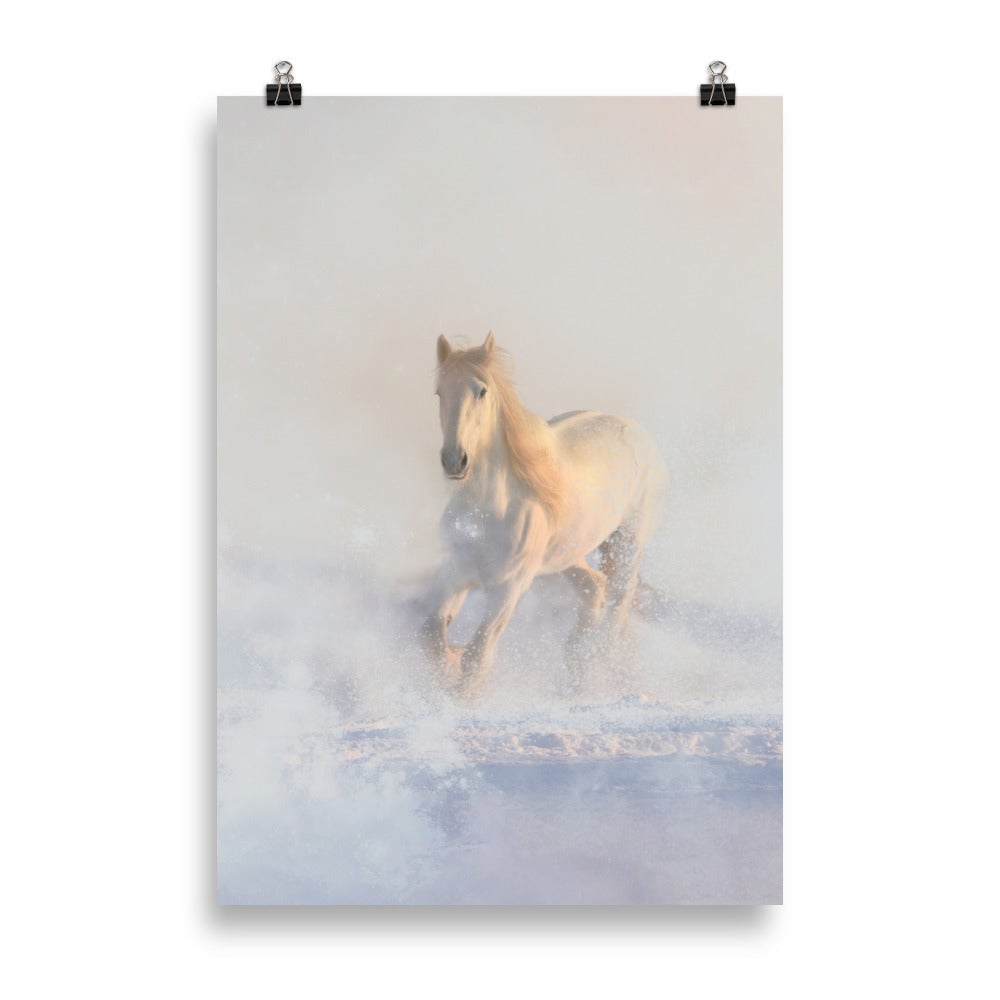 Pferd im Schnee - Poster 21×30 cm artlia