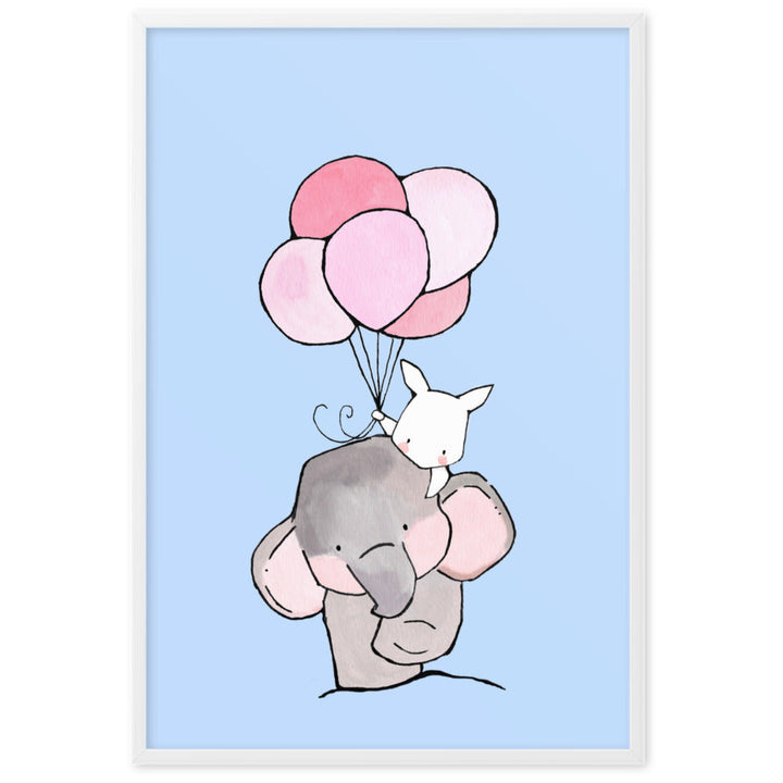 Poster - Elefant und Hase mit Luftballon artlia