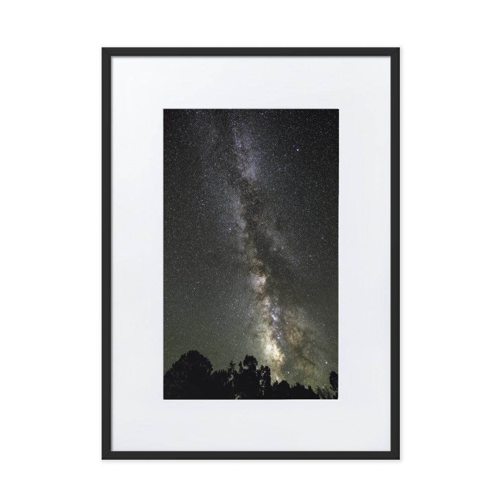 Poster mit Passepartout - Sternenhimmel Starry sky Schwarz / 50×70 cm artlia