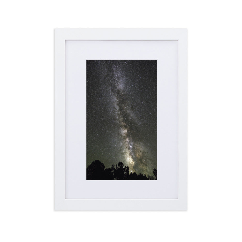 Poster mit Passepartout - Sternenhimmel Starry sky Weiß / 21×30 cm artlia