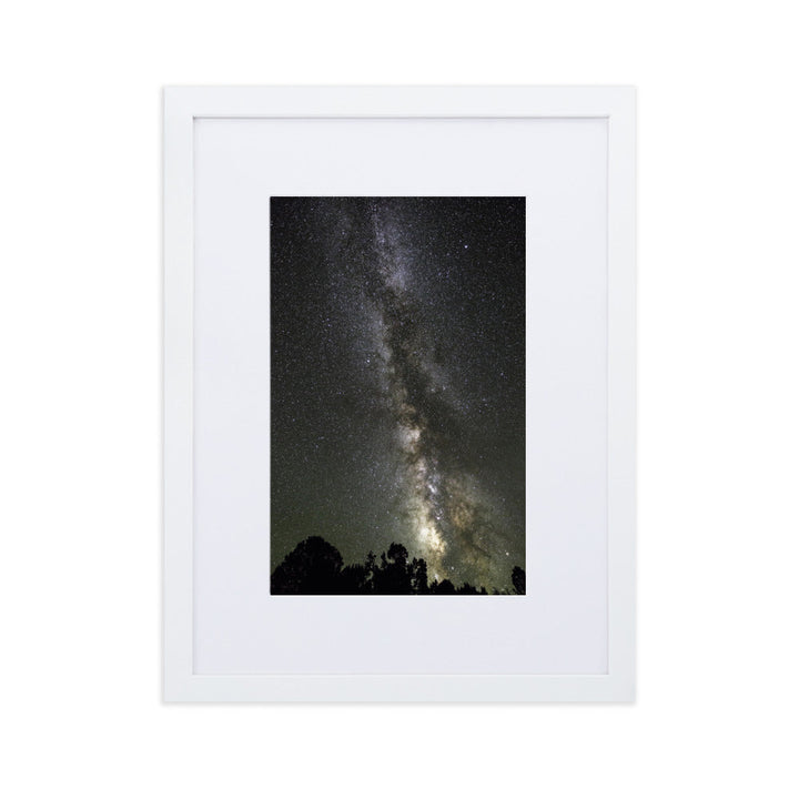 Poster mit Passepartout - Sternenhimmel Starry sky Weiß / 30×40 cm artlia