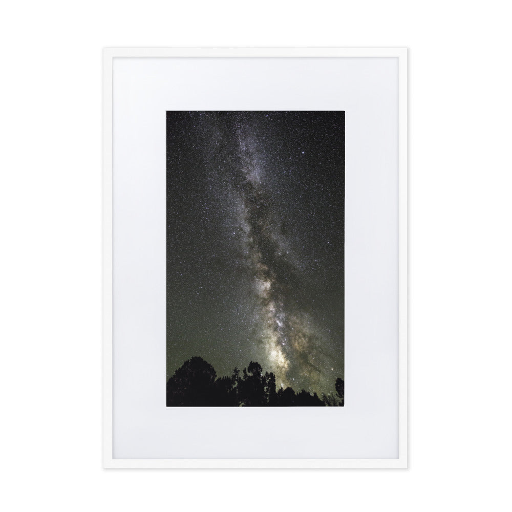 Poster mit Passepartout - Sternenhimmel Starry sky Weiß / 50×70 cm artlia