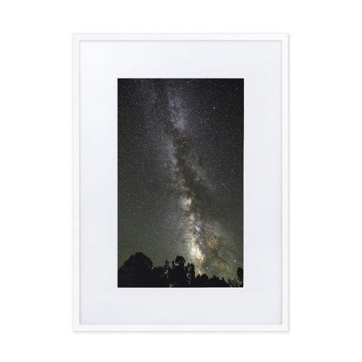 Poster mit Passepartout - Sternenhimmel Starry sky Weiß / 50×70 cm artlia