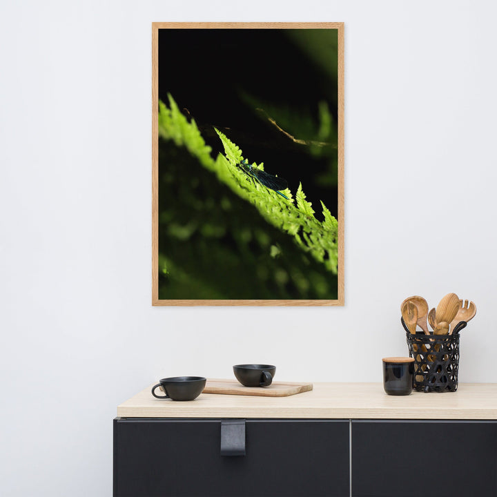 Poster mit Rahmen - Grüne Libelle artlia