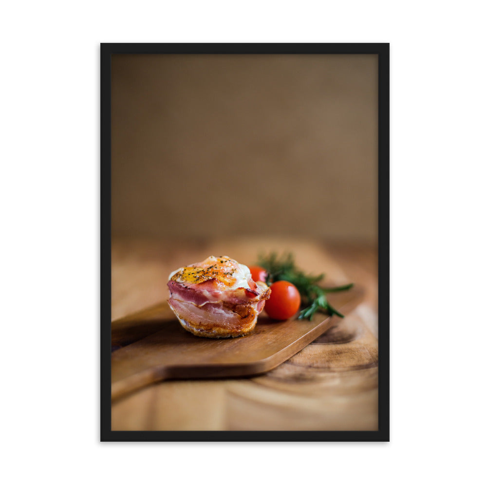 Poster mit Rahmen - Guten Appetit Schwarz / 50×70 cm artlia