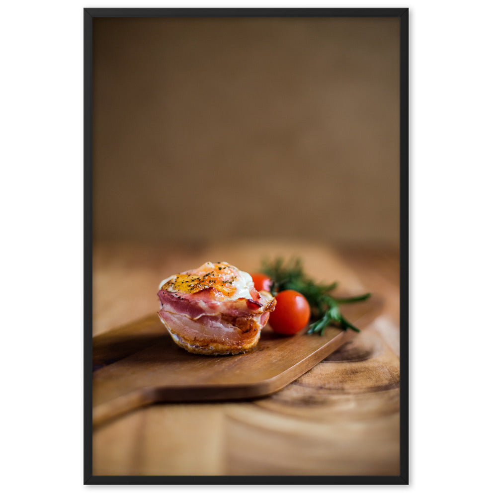 Poster mit Rahmen - Guten Appetit Schwarz / 61×91 cm artlia