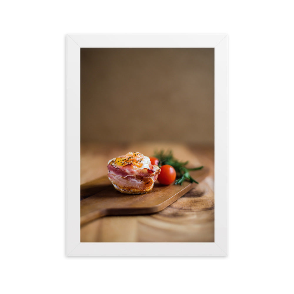 Poster mit Rahmen - Guten Appetit Weiß / 21×30 cm artlia